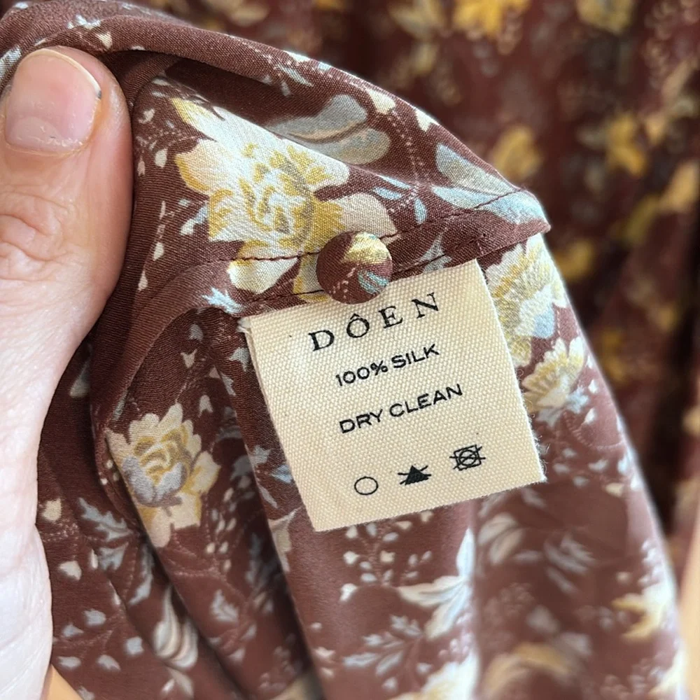 ALTERED EUC Doen Blossom Dress in Cherrywood Winding Floral Sz M - Picture 6 of 9